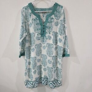 World Market Womens Dress Size Large Embroidered Floral India Cotton Lightweight